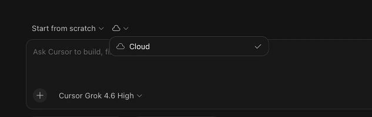 New Cursor Cloud Agent composer
